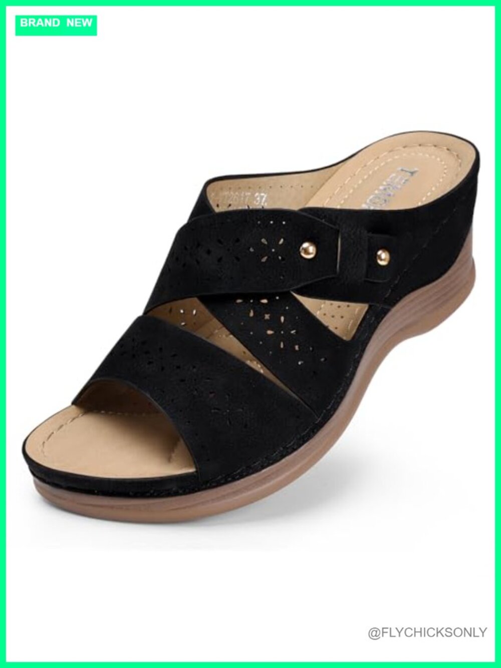 TEMOFON Wedge Sandals Women Comfortable Platform Slip On Sandals Low Heel Faux